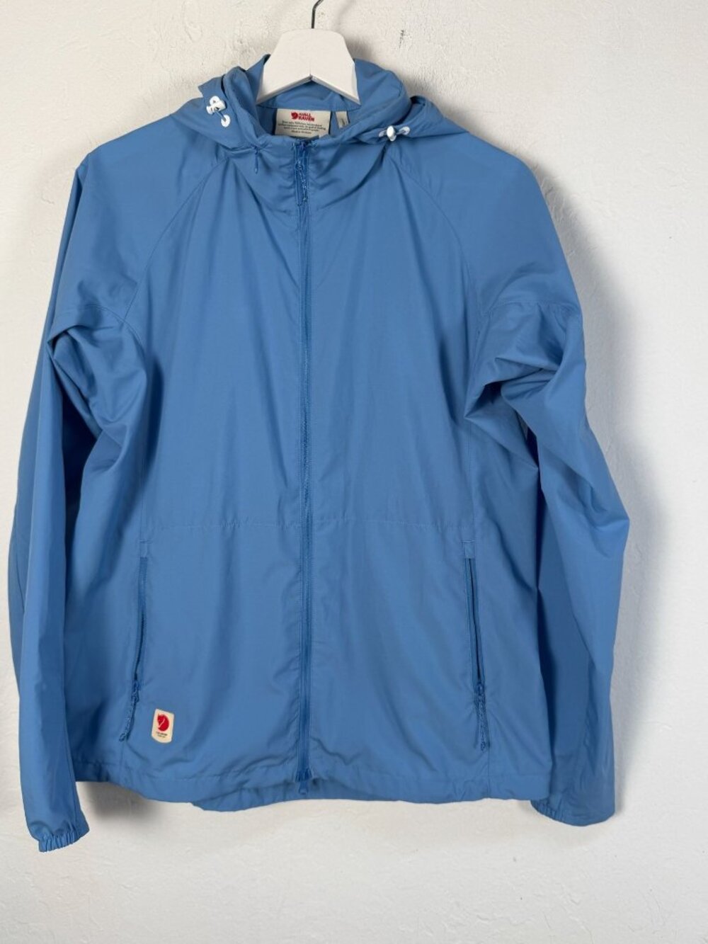Fjallraven Womens High Coast Lite Jacket Medium Blue Lightweight Hooded Outdoor